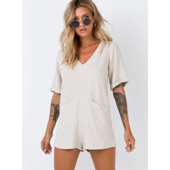Princess Polly Pants - *SOLD* Princess Polly Zara Romper in Natural 10